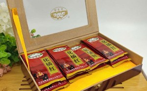 赖李园化州橘红产品图片，木盒12包，橘红碎橘红茶独立包装